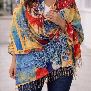 Colorful Floral Cashmere Shawl